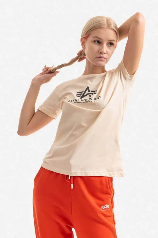 λευκό Βαμβακερό μπλουζάκι Alpha Industries Γυναικεία