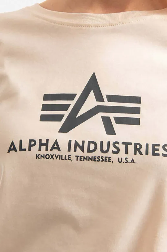λευκό Βαμβακερό μπλουζάκι Alpha Industries