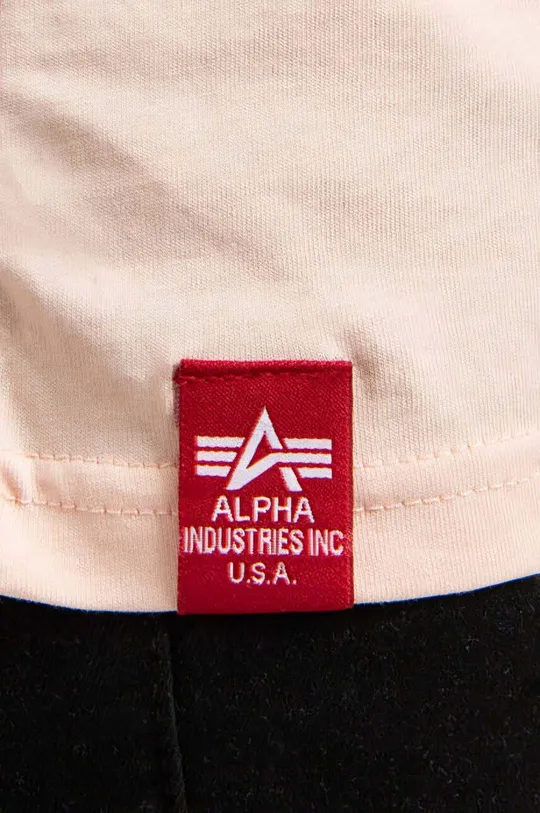 оранжевый Хлопковая футболка Alpha Industries Basic T ML Foil Print Wmn