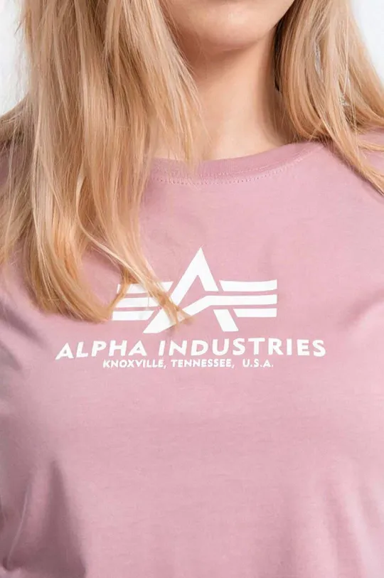 ροζ Βαμβακερό μπλουζάκι Alpha Industries Basic Tee