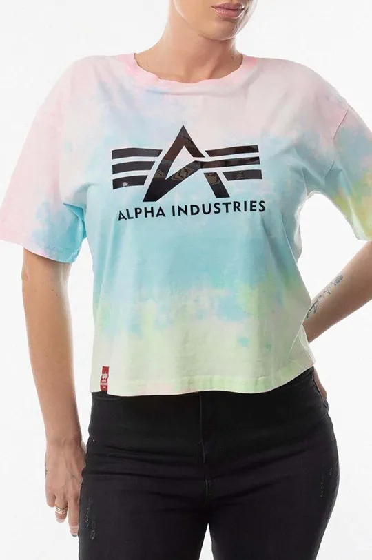 πολύχρωμο Βαμβακερό μπλουζάκι Alpha Industries Big A Batik T Wmn Γυναικεία
