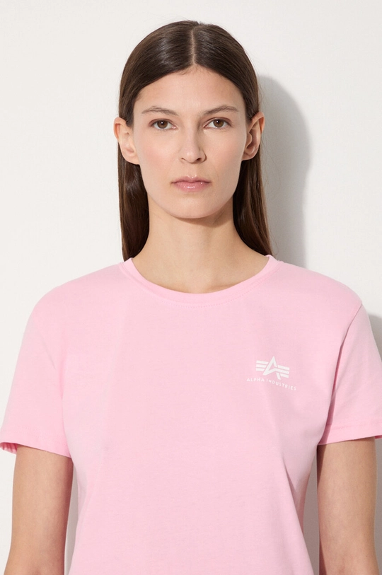 Pamučna majica Alpha Industries Basic T Logo Wmn 196054.491 roza