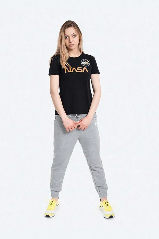 Bavlnené tričko Alpha Industries NASA PM čierna