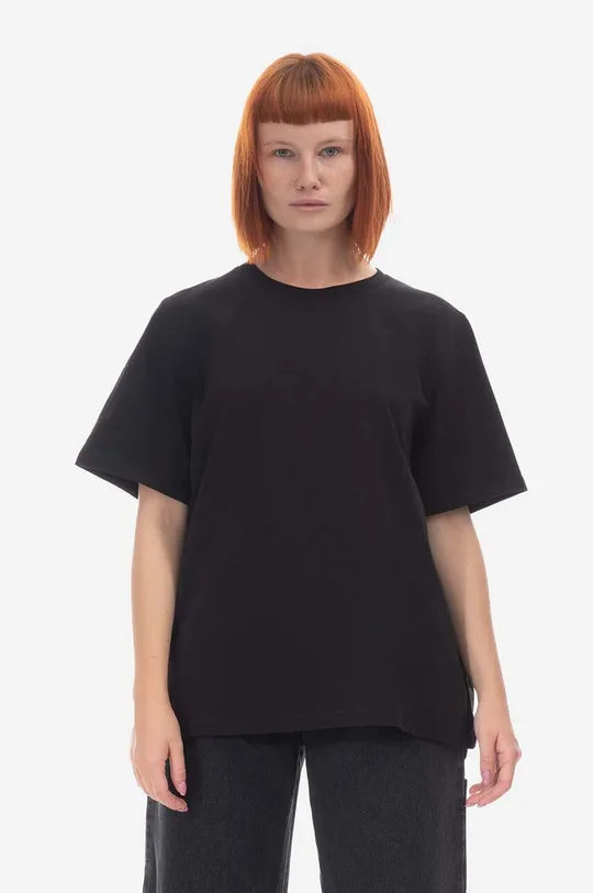 crna Pamučna majica Woolrich Logo T-shirt 100