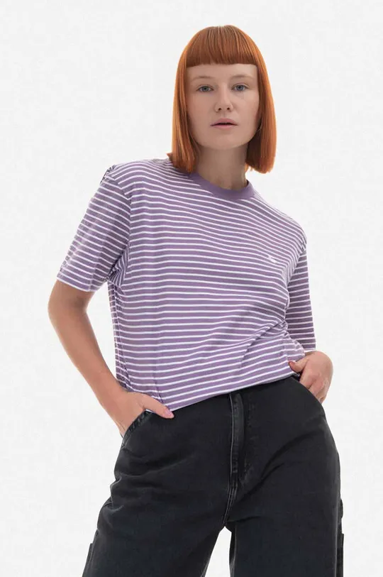 fialová Bavlněné tričko Carhartt WIP Coleen T-Shirt Dámský