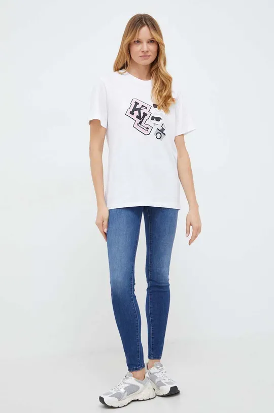 Karl Lagerfeld t-shirt in cotone bianco