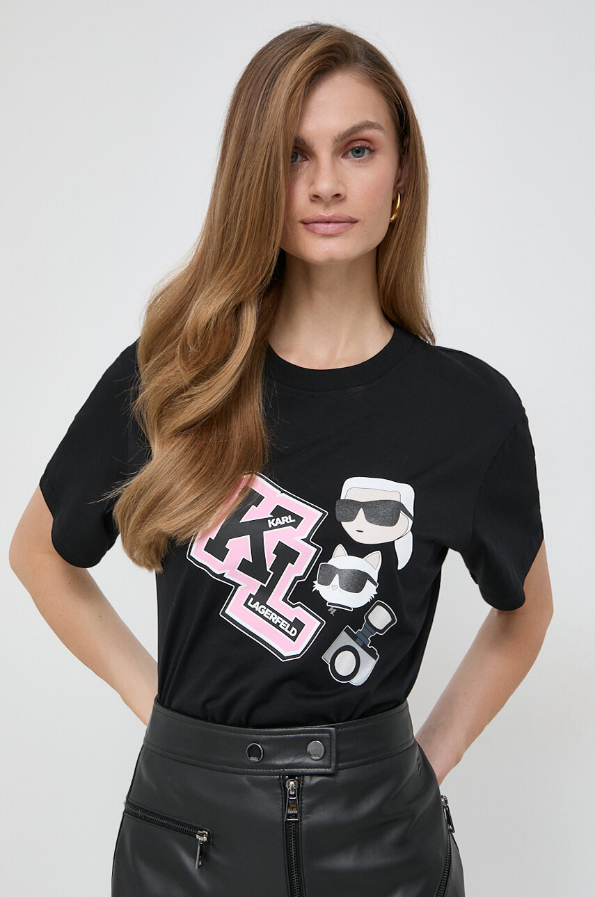 T-shirt Karl Lagerfeld Bleu Doré Taille 38 - Neuf Sans étiquette - Coton