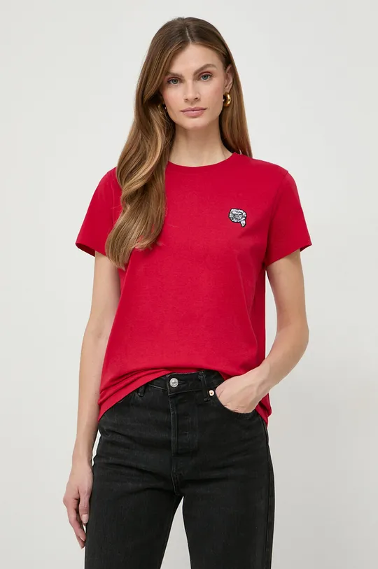 красный Хлопковая футболка Karl Lagerfeld Женский