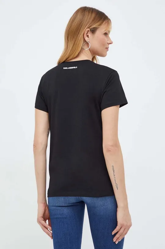 Odzież Karl Lagerfeld t-shirt bawełniany 240W1722 czarny