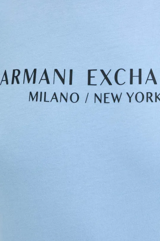 modrá Bavlnené tričko Armani Exchange