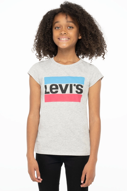 szary Levi's T-shirt dziecięcy Dziewczęcy