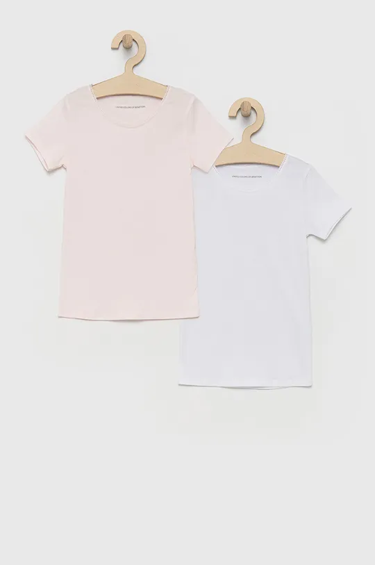 ροζ United Colors of Benetton - Παιδικό μπλουζάκι (2-pack) Για κορίτσια