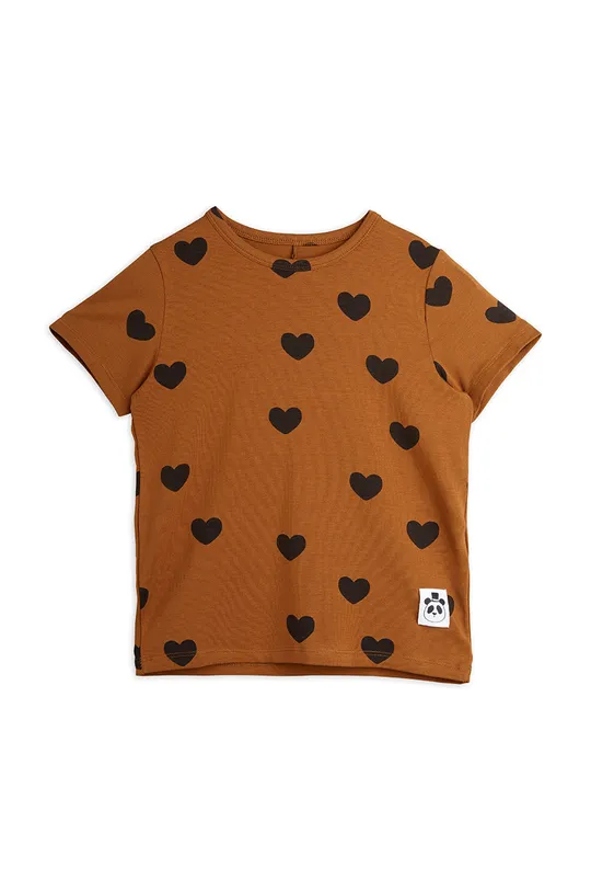 brązowy Mini Rodini t-shirt dziecięcy Dziewczęcy