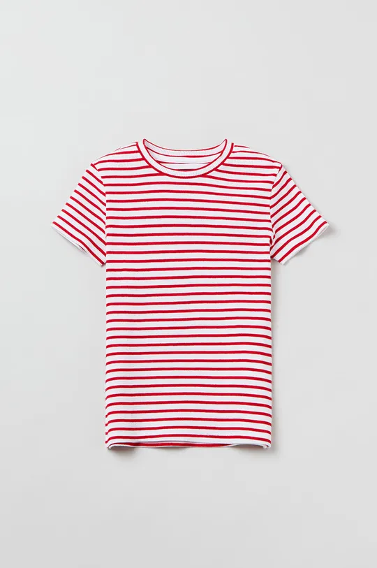 czerwony OVS t-shirt bawełniany dziecięcy Dziewczęcy