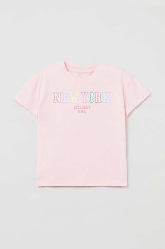 pastelno ružičasta Dječja pamučna majica kratkih rukava OVS Za djevojčice