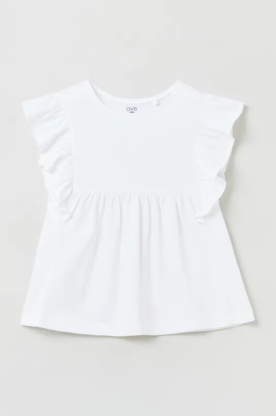 biały OVS t-shirt bawełniany dziecięcy Dziewczęcy