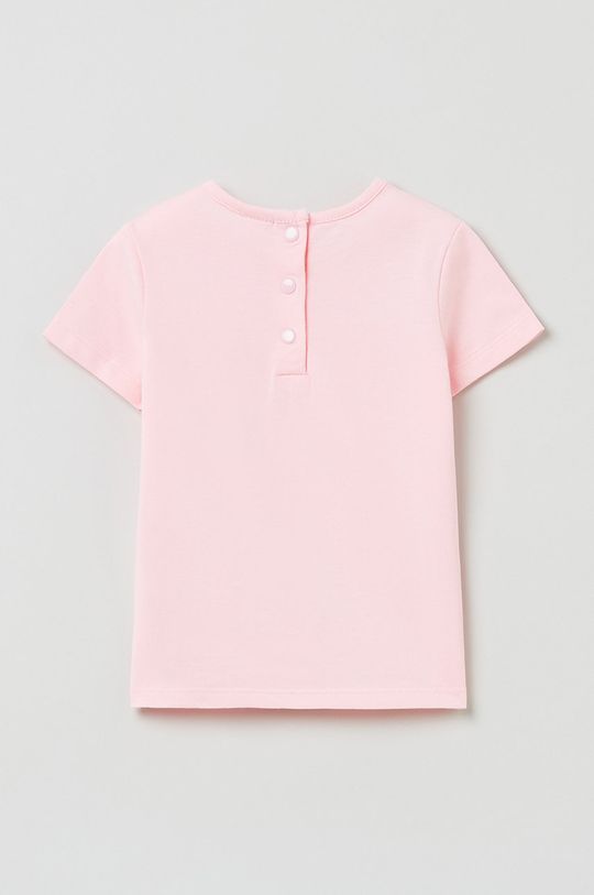 OVS t-shirt dziecięcy pastelowy różowy