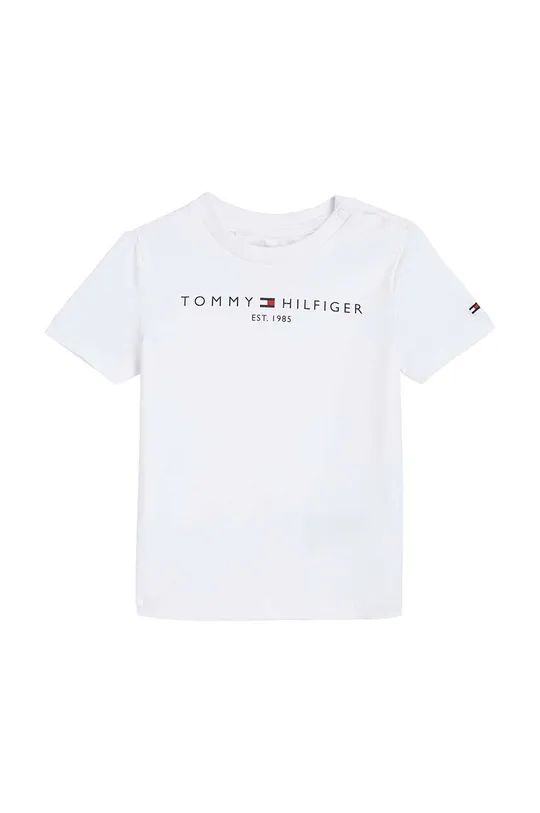 bela Otroška kratka majica Tommy Hilfiger Dekliški
