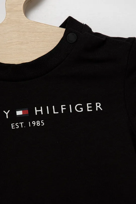 Dječja majica kratkih rukava Tommy Hilfiger crna