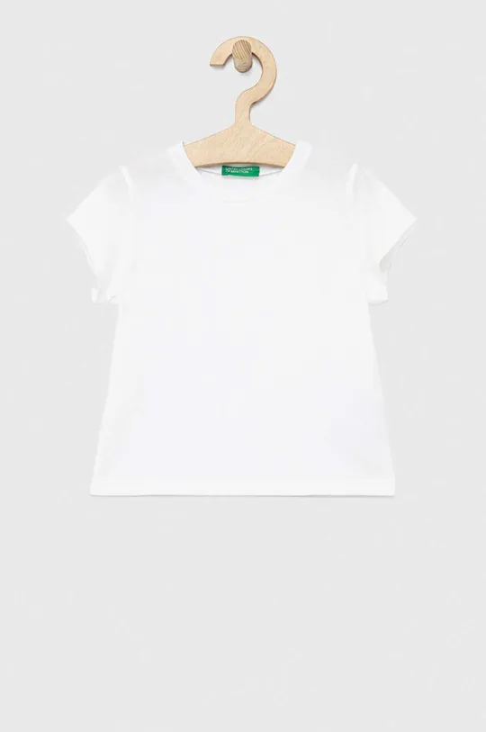 biela Detské bavlnené tričko United Colors of Benetton Dievčenský