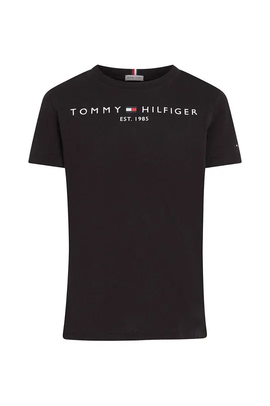 Dječja pamučna majica kratkih rukava Tommy Hilfiger crna