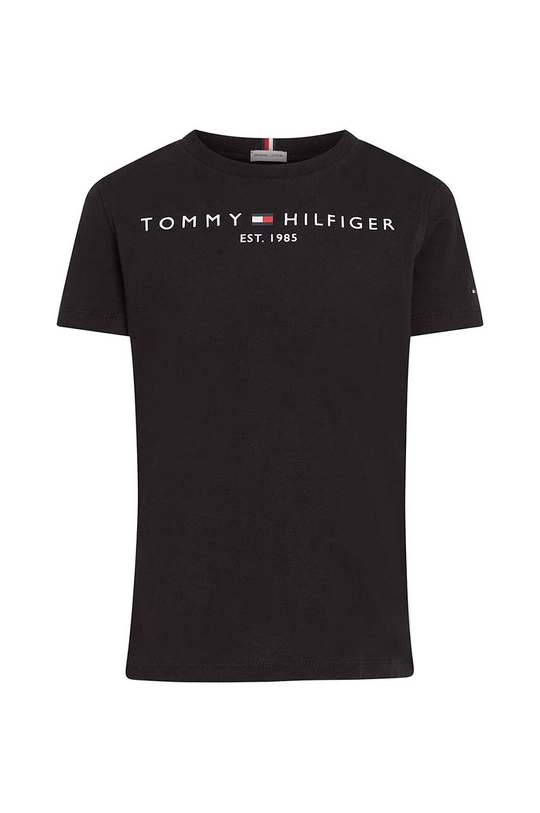 Detské bavlnené tričko Tommy Hilfiger čierna