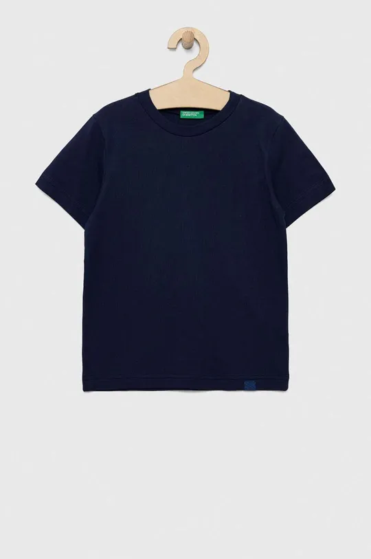 tmavomodrá Detské bavlnené tričko United Colors of Benetton Detský