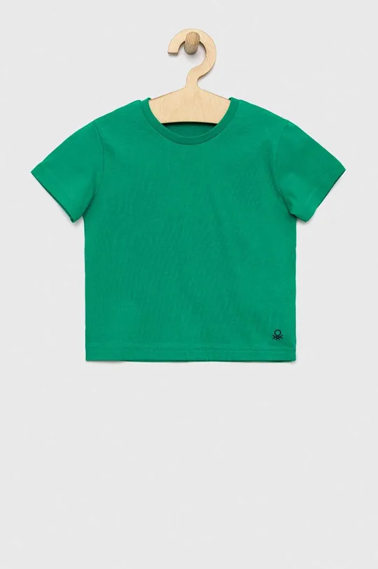 zelena Dječja pamučna majica kratkih rukava United Colors of Benetton Dječji