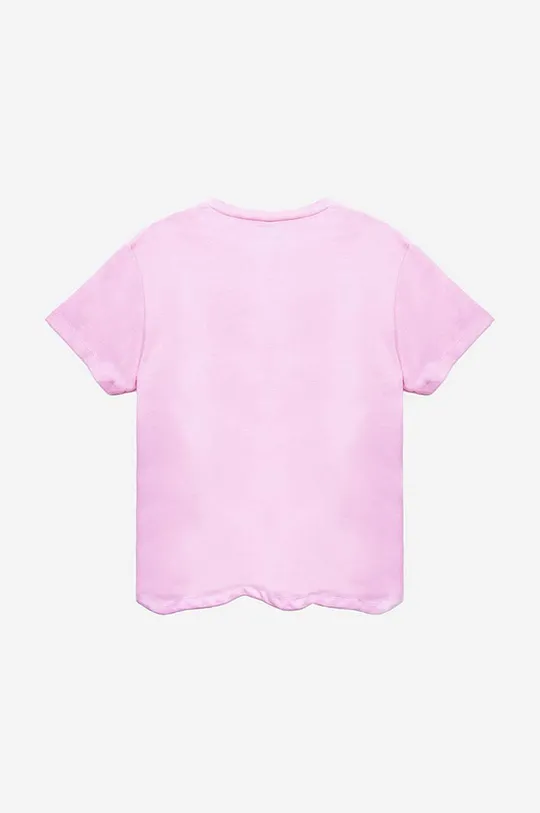 Παιδικό βαμβακερό μπλουζάκι Vans ροζ