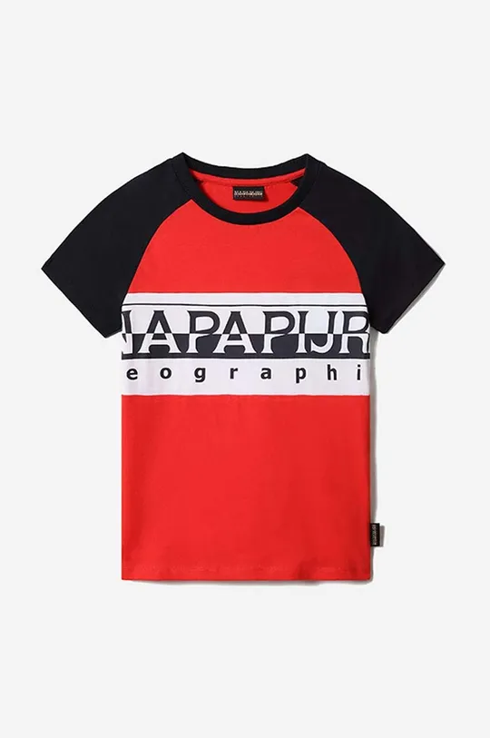 червоний Дитяча бавовняна футболка Napapijri Дитячий