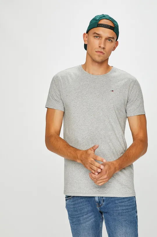 szary Tommy Jeans - T-shirt DM0DM04411 Męski