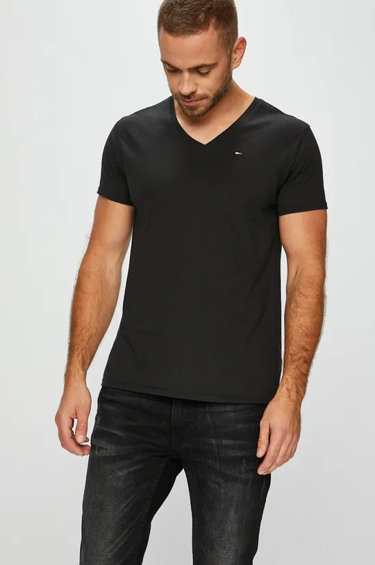 czarny Tommy Jeans - T-shirt DM0DM04410