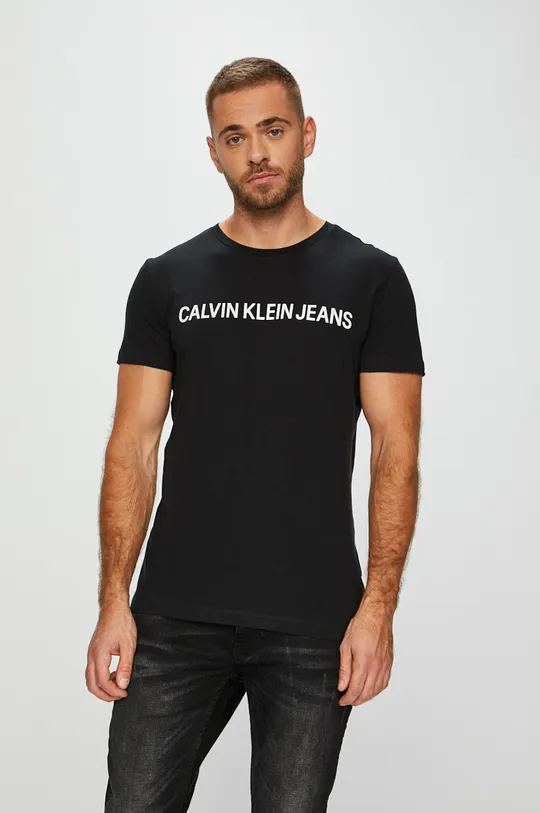 czarny Calvin Klein Jeans - T-shirt J30J307855 Męski