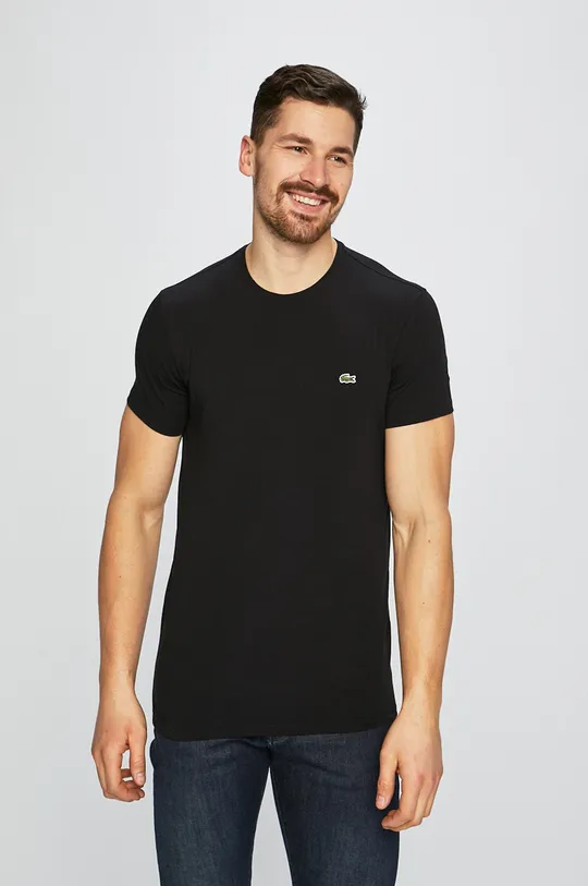 czarny Lacoste - T-shirt TH0998 Męski