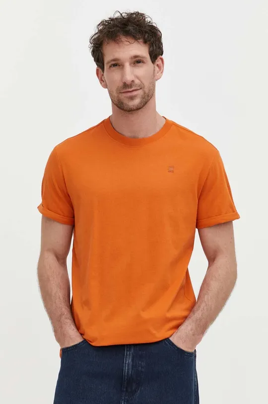 πορτοκαλί Βαμβακερό μπλουζάκι G-Star Raw Ανδρικά