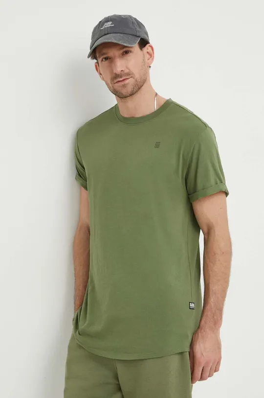zelena Bombažna kratka majica G-Star Raw Moški