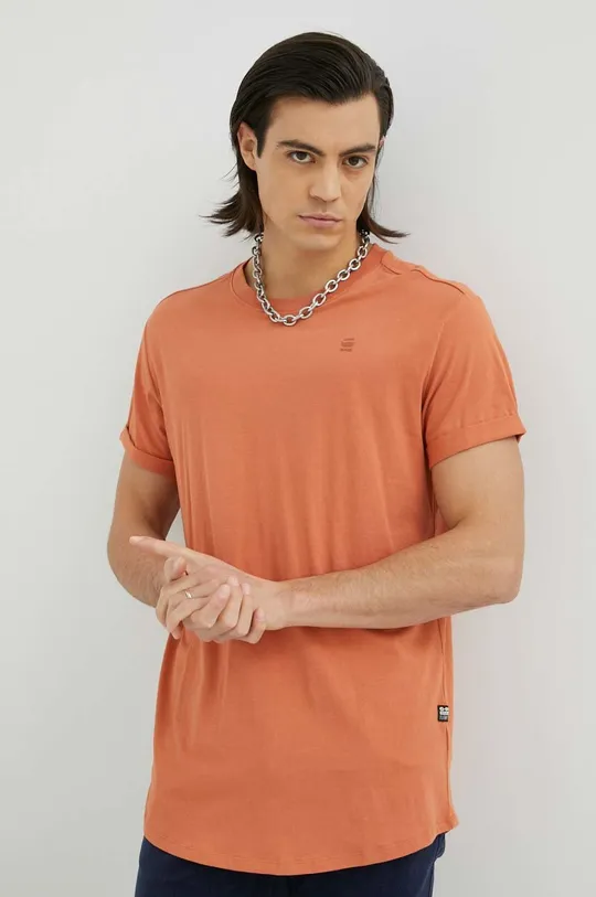 оранжевый Хлопковая футболка G-Star Raw Мужской