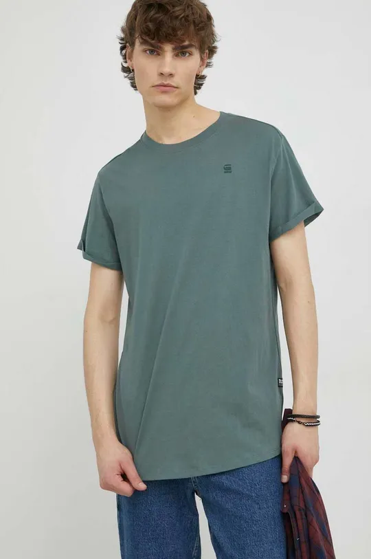 Βαμβακερό μπλουζάκι G-Star Raw πράσινο