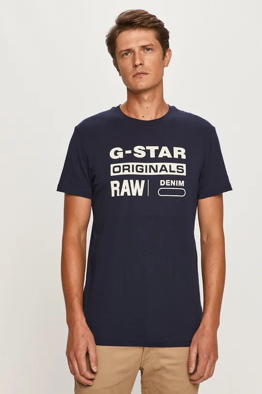 granatowy G-Star Raw - T-shirt D14143.336.6067 Męski