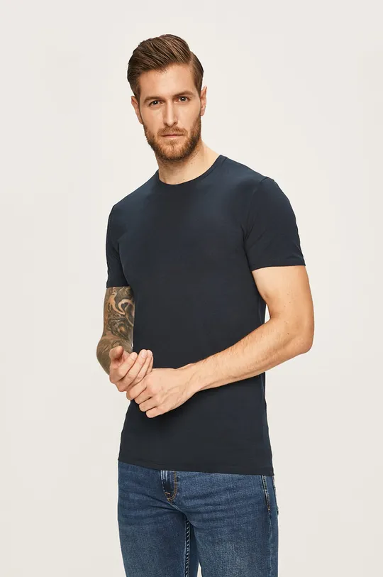 tmavomodrá Selected Homme - Pánske tričko Pánsky