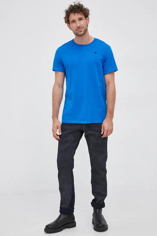 G-Star Raw t-shirt bawełniany niebieski