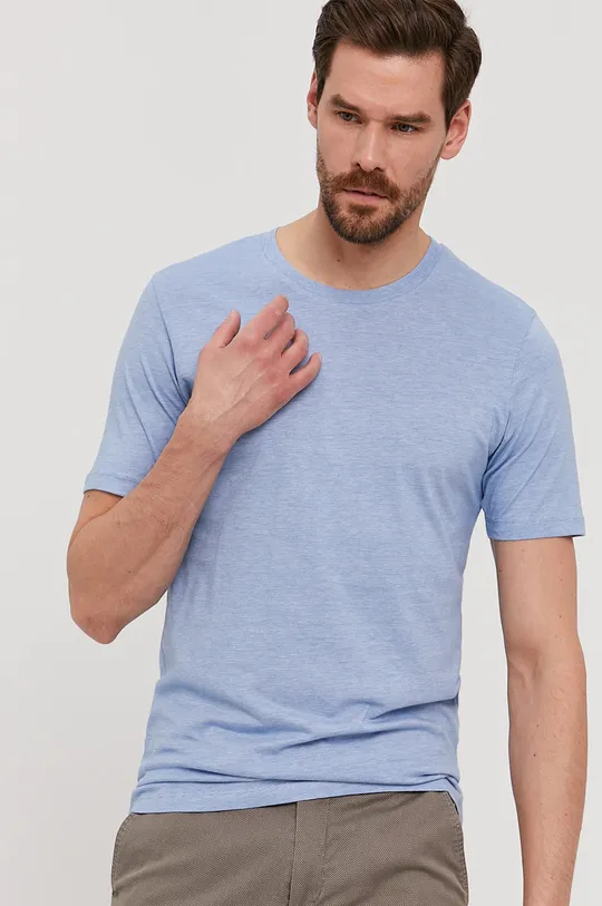 niebieski Selected Homme - T-shirt Męski
