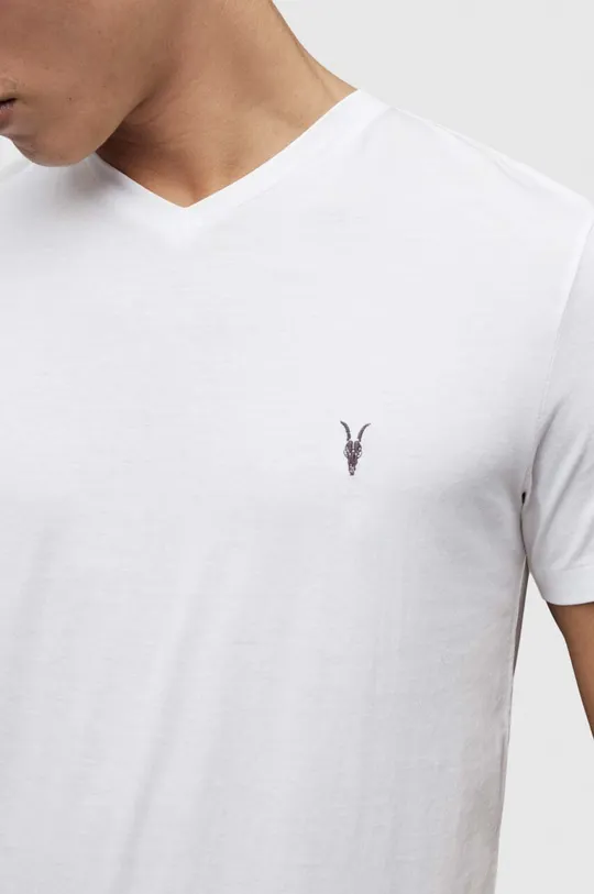 AllSaints – T-shirt TONIC V-NECK biały