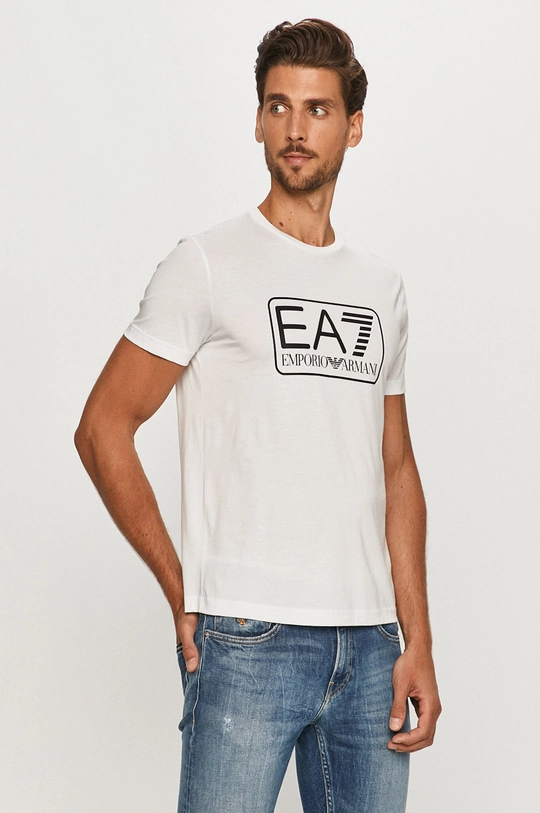 biały EA7 Emporio Armani - T-shirt 8NPT10.PJNQZ Męski