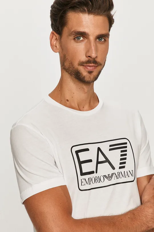 biały EA7 Emporio Armani - T-shirt 8NPT10.PJNQZ