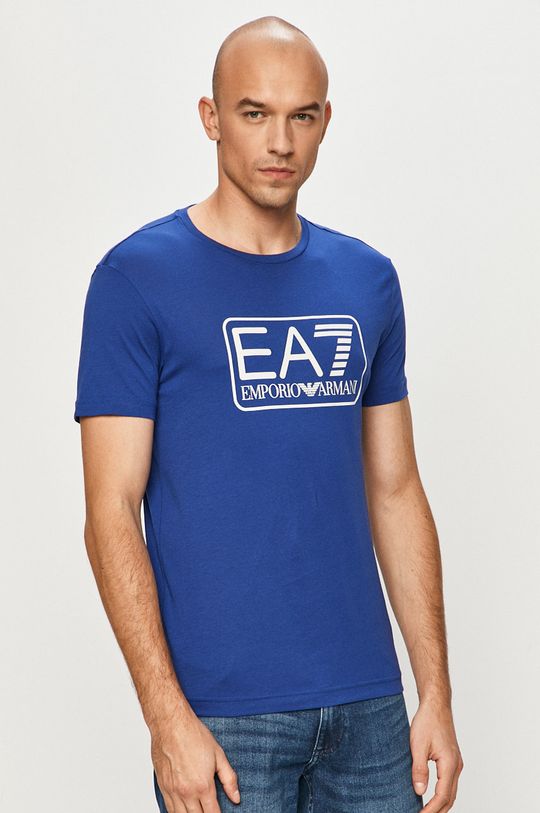 granatowy EA7 Emporio Armani - T-shirt 8NPT10.PJNQZ Męski