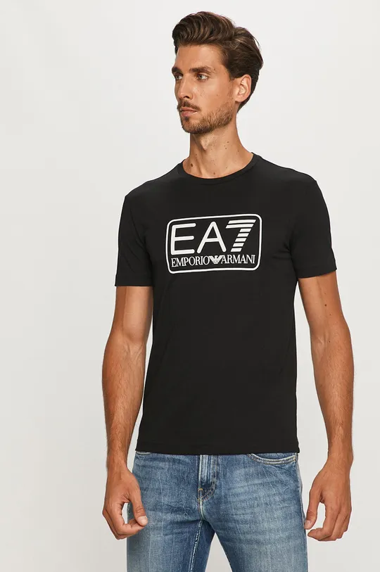 czarny EA7 Emporio Armani - T-shirt 8NPT10.PJNQZ