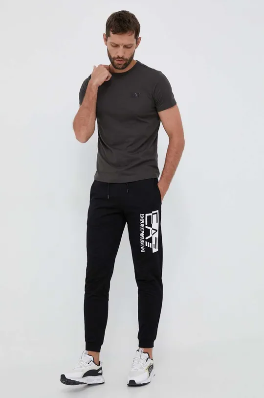 EA7 Emporio Armani t-shirt bawełniany szary