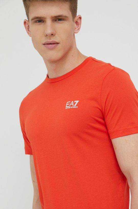 medená Bavlnené tričko EA7 Emporio Armani