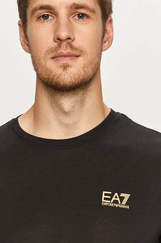 czarny EA7 Emporio Armani t-shirt bawełniany 8NPT51.PJM9Z